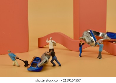 A Macro Photography Of Small Figurines And Objects