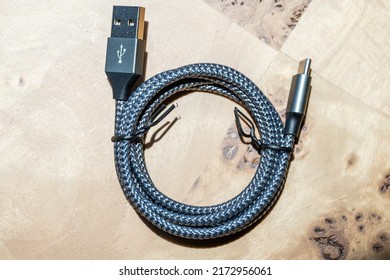 Macro Photography Of A USB C Cable