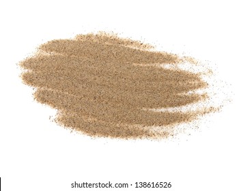 Macro Pile Desert Sand Isolated On White Background