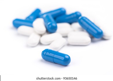 Closeup On Turquoise Capsules Medication On Stock Photo (Edit Now ...