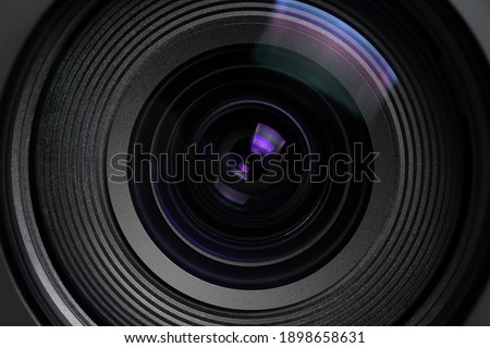 macro of professional camera lens