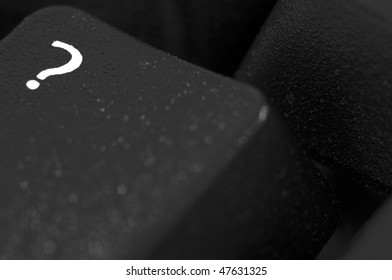 Macro of question mark on computer key
