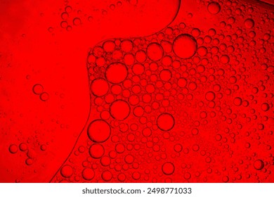 Macro red bubble texture close-up,red macro bubbles,Backgrounds, Abstract Backgrounds, Soda, Red, Carbonated,Beauty concept background.