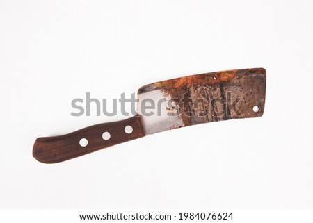 Similar – Image, Stock Photo Old butcher’s hatchet on a black wooden table