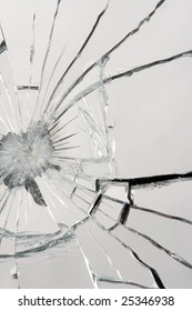 Macro of a shattered mirror.