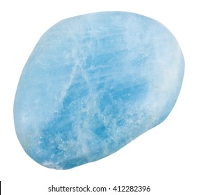 macro shooting of natural mineral stone - polished pebble of aquamarine (blue Beryl) gemstone isolated on white background - Shutterstock ID 412282396
