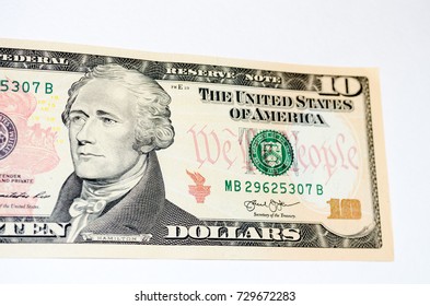 10 Dollars Banknote Stacked End Isolated Stock Photo (Edit Now) 252732010