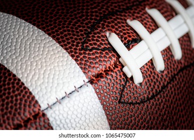 Macro shot of American football ball background