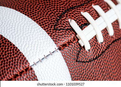 Macro shot of American football ball background