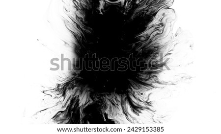 Macro Shot of Black Ink Drops Isolated on White Background