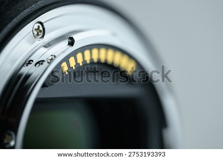 Macro Shot of Camera Lens Electronic Contacts