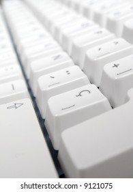 Macro shot of computer keyboard.