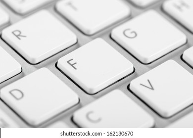 Macro shot of a computer keyboard keys with bokeh effect 