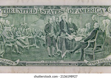 Macro Shot Declaration Independence 1776 Drawing Stock Photo 2136198927 ...