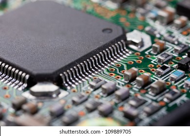 Macro Shot Of A Dirty Circuit Board