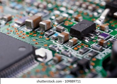 Macro Shot Of A Dirty Circuit Board