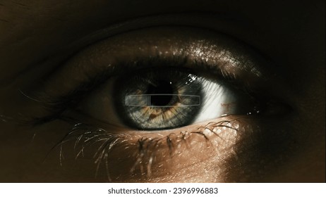 Macro shot of eyes with loading bar reflection. Application loading concept. - Powered by Shutterstock - Get 15% off with code: PIKWIZARD15
