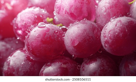 macro shot of grapes, capturing the fruit in extreme close-up with exceptional detail. The image showcases the grape's skin texture with high-resolution clarity