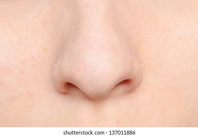 Macro Shot Of Human Nose