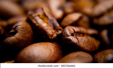 Macro shot over roasted coffee beans - food photography