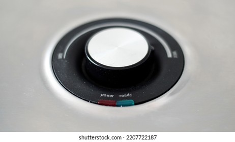 Macro Shot Of A Power Regulation Knob Of An Electric Grill