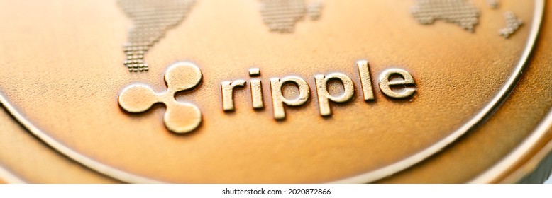 Macro Shot Of A Ripple Coin Crypto Currency