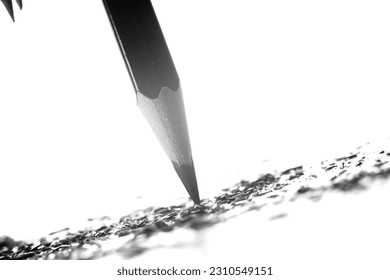 Macro shot of sharp wooden pencil texture - Shutterstock ID 2310549151