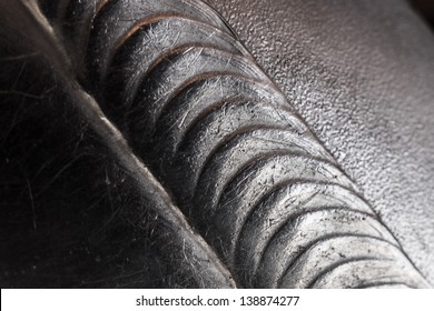 Macro Shot Of Silver Aluminum Weld