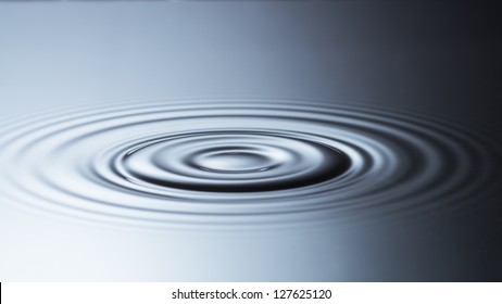 A macro shot of some concentric water ripples.