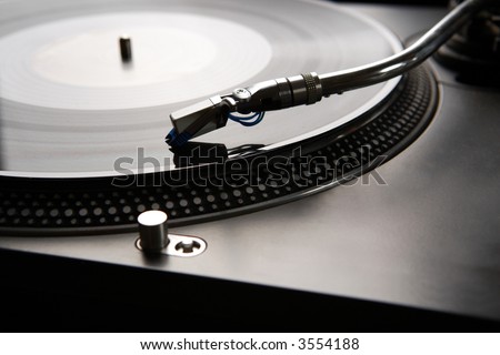 Macro shot of vinyl player