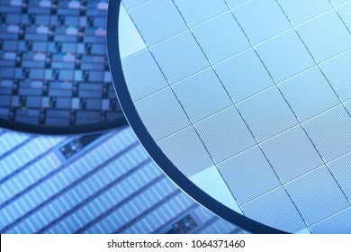 Macro of Silicon wafers. Low DOF