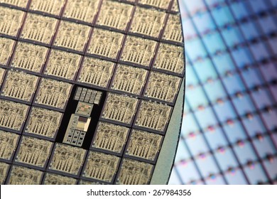 Macro of Silicon wafers. Low DOF