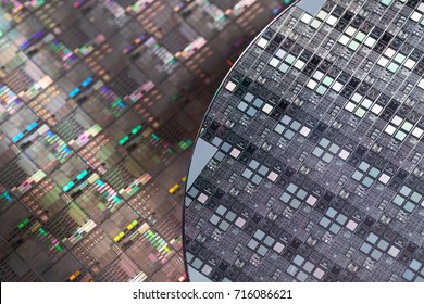 Macro of Silicon wafers. Low DOF
