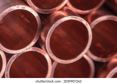 Macro stack of copper tubes 
