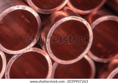 Macro stack of copper tubes 