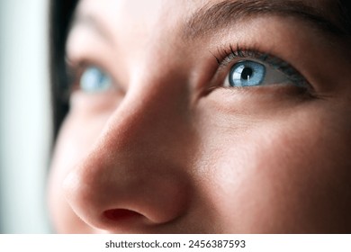 Macro Studio Expression Shot Of Woman's Eyes With Close Up On Eyelashes And Pupil - Powered by Shutterstock