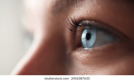 Macro Studio Expression Shot Of Woman's Eye With Close Up On Eyelashes And Pupil - Powered by Shutterstock