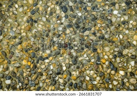 macro texture of colurful cobblestone pavement