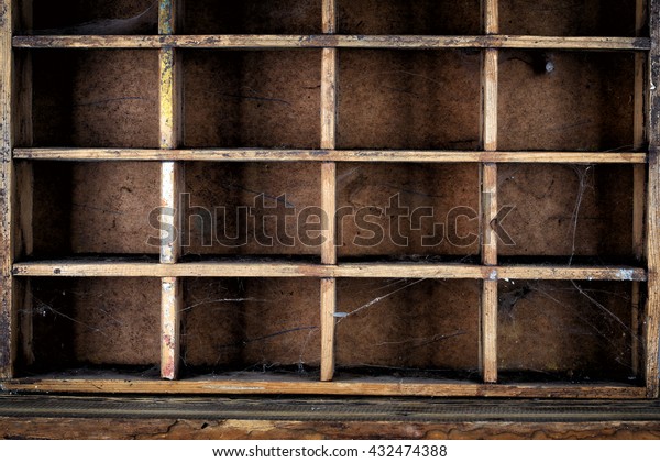 Macro texture of old Wooden box catalog with cobwebs and\
mold 