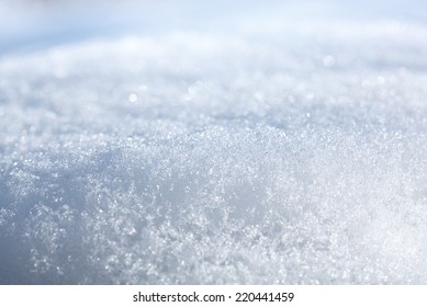 Macro Of Thawing Snow At Early Spring Sun 