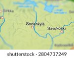 Macro travel map view centered on Sodankylä and Savukoski