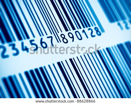 Macro view of blue barcodes