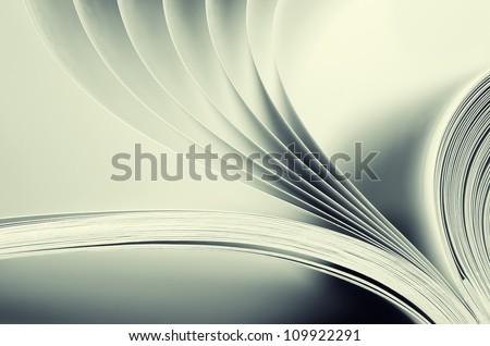 Macro view of book pages. Toned