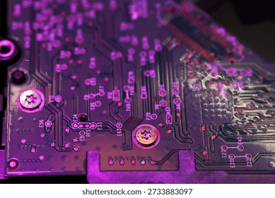 A macro view of a computer graphics card