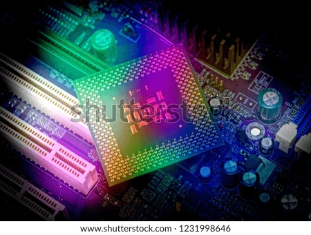 Similar – Image, Stock Photo Integrated semiconductor microchip microprocessor