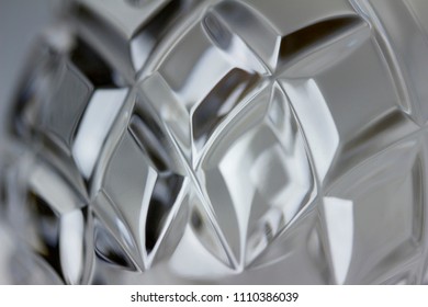 Macro View Of Glowing Hand Cut Lead Crystal Glass Facets