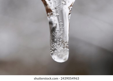 Macro view of an icicle