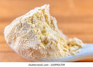 Macro Of Wheat Gluten In A Small Spoon