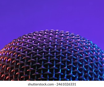 Macro of a wire mesh covering to a microphone