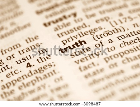 Macro of the word truth from the dictionary